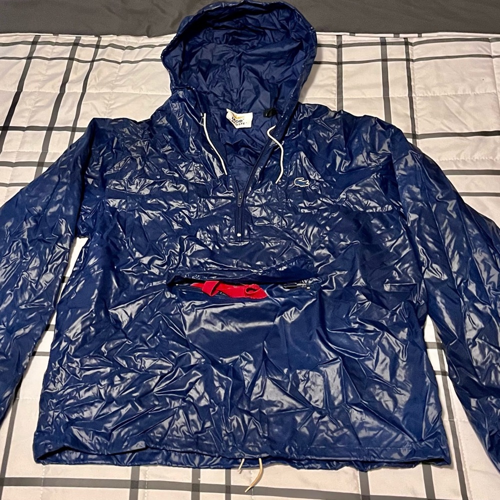 Vintage IZOD LACOSTE Pre-owned Hooded Windbreaker Blue Size Large